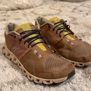 On Running Men's Brown and Yellow Athletic Shoes